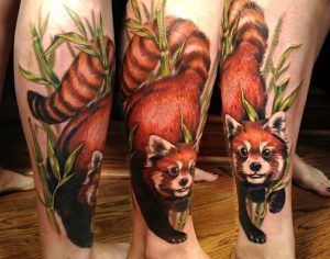 Vivid Red Panda Tattoo