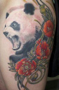 Mouth Open Panda Tattoo