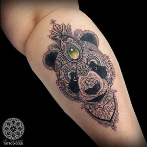 Mosaic Panda Tattoo